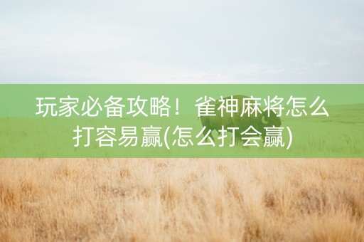 玩家必备攻略！雀神麻将怎么打容易赢(怎么打会赢)