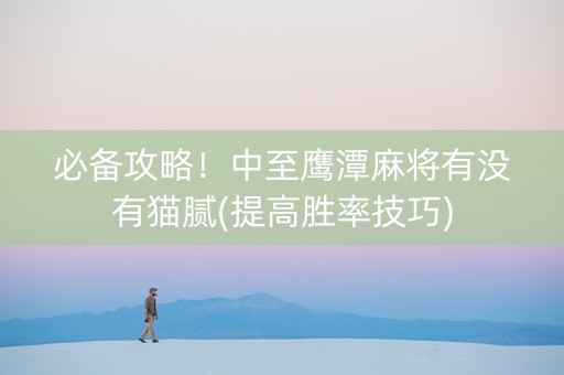 必备攻略！中至鹰潭麻将有没有猫腻(提高胜率技巧)