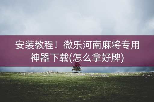 安装教程！微乐河南麻将专用神器下载(怎么拿好牌)