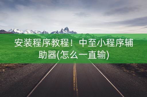 安装程序教程！中至小程序辅助器(怎么一直输)