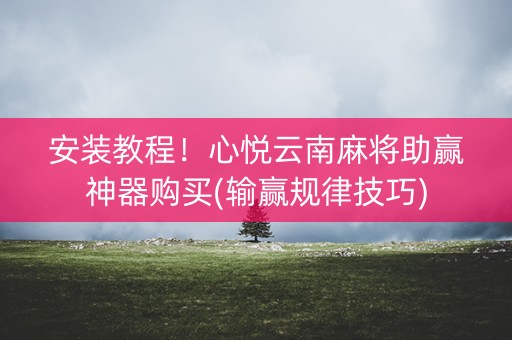 安装教程！心悦云南麻将助赢神器购买(输赢规律技巧)
