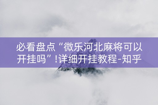 必看盘点“微乐河北麻将可以开挂吗”!详细开挂教程-知乎
