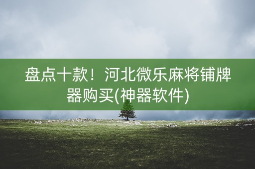 盘点十款！河北微乐麻将铺牌器购买(神器软件)