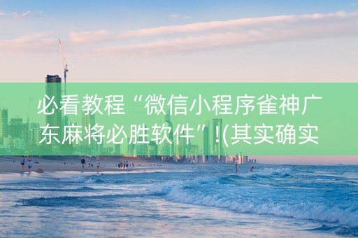 必看教程“微信小程序雀神广东麻将必胜软件”!(其实确实有挂)-知乎