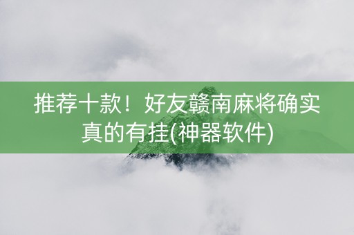 推荐十款！好友赣南麻将确实真的有挂(神器软件)
