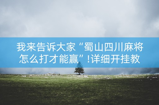 我来告诉大家“蜀山四川麻将怎么打才能赢”!详细开挂教程-知乎