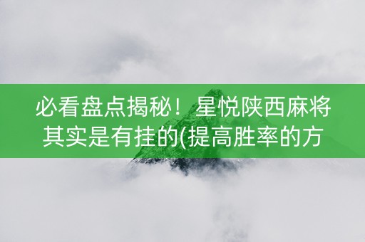 必看盘点揭秘！星悦陕西麻将其实是有挂的(提高胜率的方法)