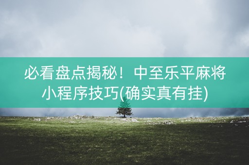 必看盘点揭秘！中至乐平麻将小程序技巧(确实真有挂)