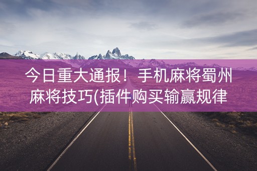 今日重大通报！手机麻将蜀州麻将技巧(插件购买输赢规律)