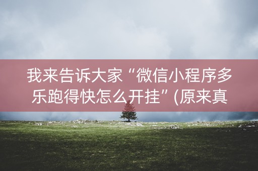 我来告诉大家“微信小程序多乐跑得快怎么开挂”(原来真的有挂)-知乎