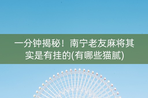一分钟揭秘！南宁老友麻将其实是有挂的(有哪些猫腻)