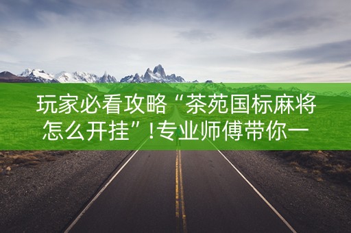 玩家必看攻略“茶苑国标麻将怎么开挂”!专业师傅带你一起了解（详细教程）-知乎