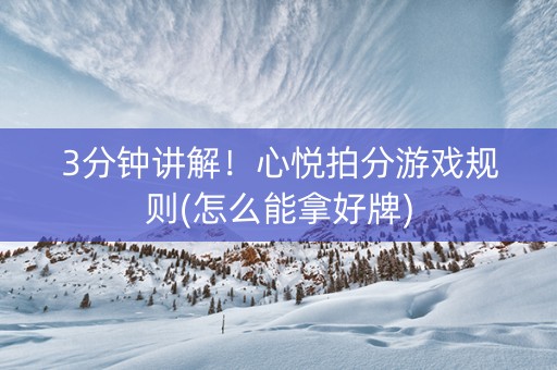 3分钟讲解！心悦拍分游戏规则(怎么能拿好牌)
