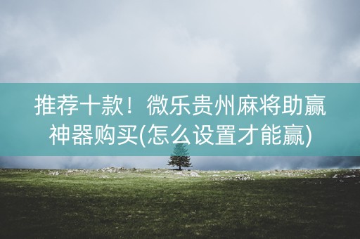 推荐十款！微乐贵州麻将助赢神器购买(怎么设置才能赢)