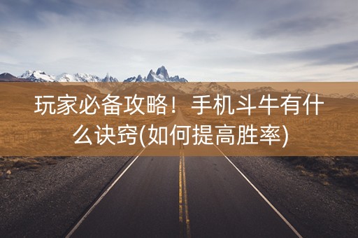 玩家必备攻略！手机斗牛有什么诀窍(如何提高胜率)