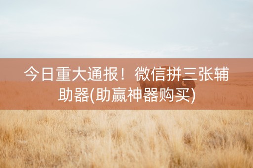 今日重大通报！微信拼三张辅助器(助赢神器购买)