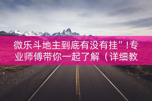 微乐斗地主到底有没有挂”!专业师傅带你一起了解（详细教程）-知乎