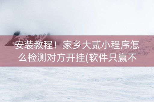安装教程！家乡大贰小程序怎么检测对方开挂(软件只赢不输)