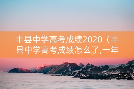丰县中学高考成绩2020（丰县中学高考成绩怎么了,一年不如一年）