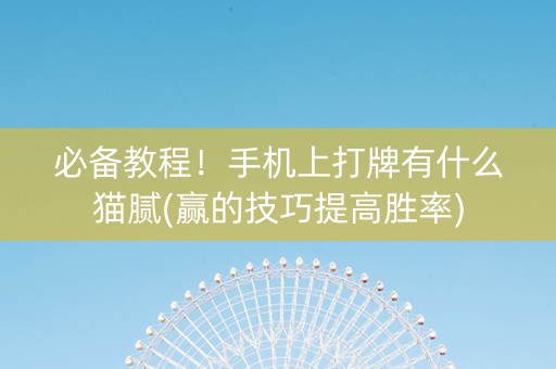 必备教程！手机上打牌有什么猫腻(赢的技巧提高胜率)
