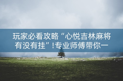 玩家必看攻略“心悦吉林麻将有没有挂”!专业师傅带你一起了解（详细教程）-知乎