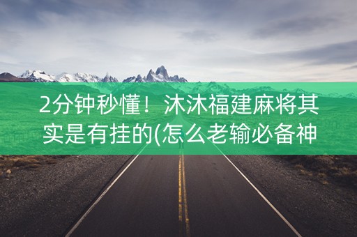 2分钟秒懂！沐沐福建麻将其实是有挂的(怎么老输必备神器)