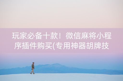 玩家必备十款！微信麻将小程序插件购买(专用神器胡牌技巧)