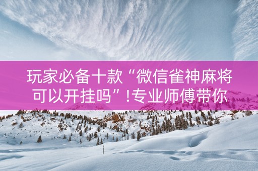 玩家必备十款“微信雀神麻将可以开挂吗”!专业师傅带你一起了解（详细教程）-知乎