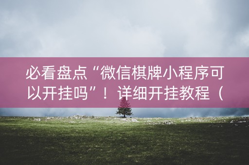 必看盘点“微信棋牌小程序可以开挂吗”！详细开挂教程（确实真的有挂)-知乎