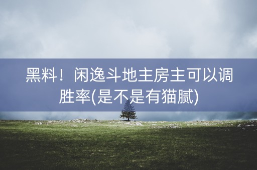 黑料！闲逸斗地主房主可以调胜率(是不是有猫腻)