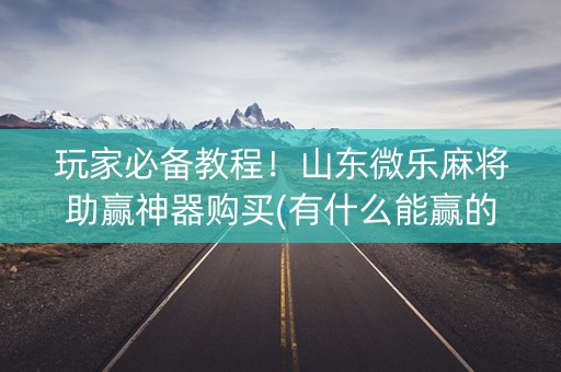 玩家必备教程！山东微乐麻将助赢神器购买(有什么能赢的方法)