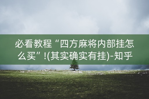 必看教程“四方麻将内部挂怎么买”!(其实确实有挂)-知乎