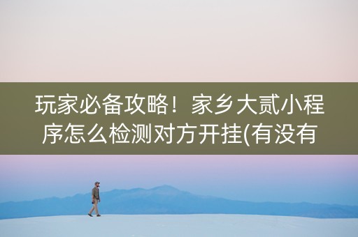 玩家必备攻略！家乡大贰小程序怎么检测对方开挂(有没有技巧)