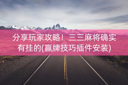 分享玩家攻略！三三麻将确实有挂的(赢牌技巧插件安装)