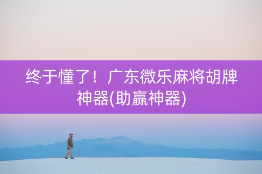 终于懂了！广东微乐麻将胡牌神器(助赢神器)