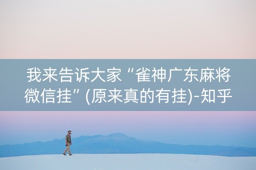 我来告诉大家“雀神广东麻将微信挂”(原来真的有挂)-知乎