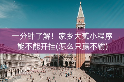 一分钟了解！家乡大贰小程序能不能开挂(怎么只赢不输)