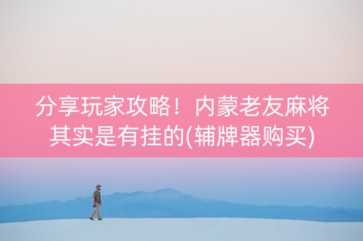 分享玩家攻略！内蒙老友麻将其实是有挂的(辅牌器购买)