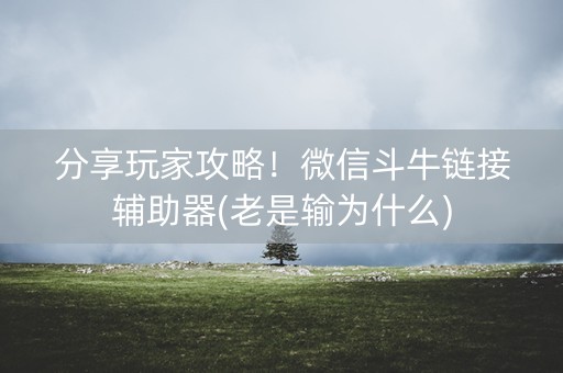 分享玩家攻略！微信斗牛链接辅助器(老是输为什么)