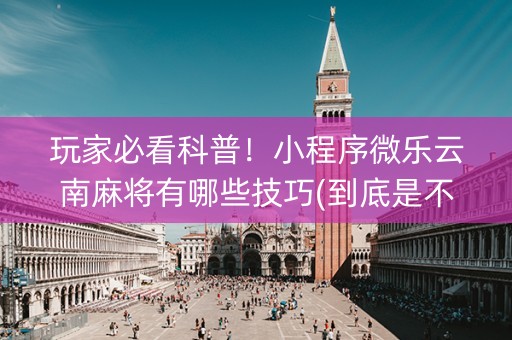 玩家必看科普！小程序微乐云南麻将有哪些技巧(到底是不是有挂)