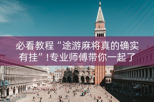 必看教程“途游麻将真的确实有挂”!专业师傅带你一起了解（详细教程）-知乎