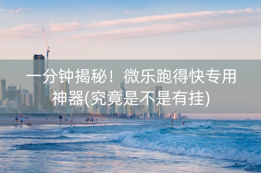 一分钟揭秘！微乐跑得快专用神器(究竟是不是有挂)