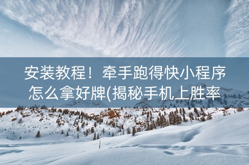安装教程！牵手跑得快小程序怎么拿好牌(揭秘手机上胜率到哪调)