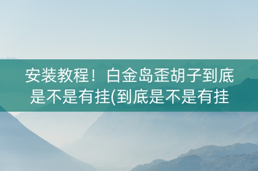 安装教程！白金岛歪胡子到底是不是有挂(到底是不是有挂)