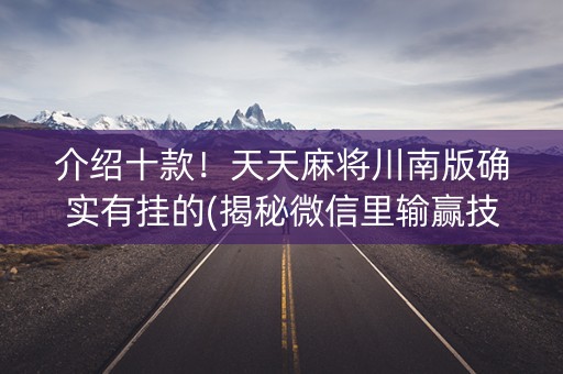介绍十款！天天麻将川南版确实有挂的(揭秘微信里输赢技巧)