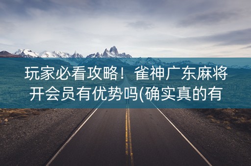 玩家必看攻略！雀神广东麻将开会员有优势吗(确实真的有挂)