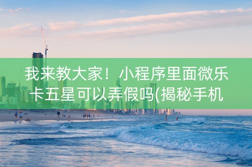 我来教大家！小程序里面微乐卡五星可以弄假吗(揭秘手机上助攻神器)