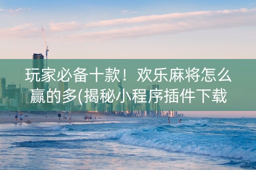 玩家必备十款！欢乐麻将怎么赢的多(揭秘小程序插件下载)