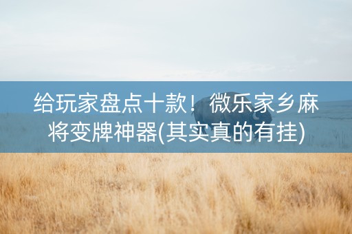 给玩家盘点十款！微乐家乡麻将变牌神器(其实真的有挂)