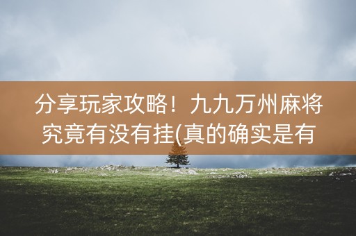 分享玩家攻略！九九万州麻将究竟有没有挂(真的确实是有挂)